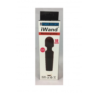 Iwand black rechargeable silicone bodywand massager